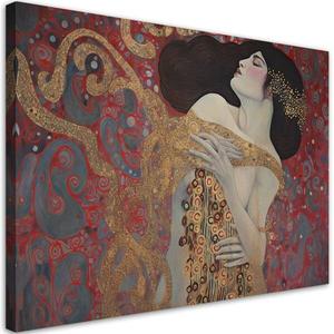 Картина арт-принт KUNSTLOFT Klimt's Passionate Embrace, золотой