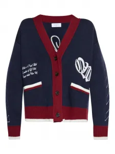 Кардиган в стиле varsity из жаккарда OFF-WHITE, синий