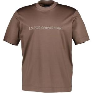 Футболка с вышитым логотипом EMPORIO ARMANI, коричневый