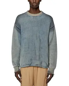 Свитер Delos с эффектом потертости и эффектом потертости Diesel, синий