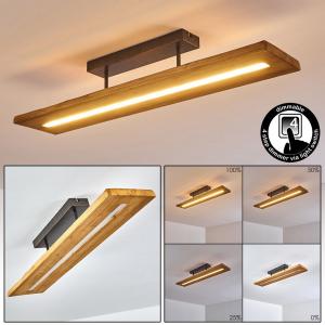 Потолочный светильник »Volano« с регулируемой яркостью из темного дерева и металла, темно-серый. hofstein