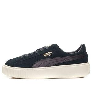 Кроссовки suede platform satin 'black white gold' Puma, черный