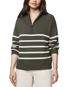 Свитер Georgie в полоску с застежкой-молнией до середины груди Splendid, зеленый