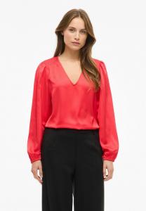 Блуза VILA VIELLETTE SMOCK, Hibiscus/Red