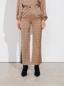 Атласные брюки с принтом цвета кэмел SMF, коричневый