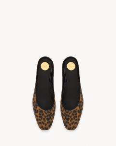 Слипоны LIDO из леопардового гросгрейна Saint Laurent, коричневый