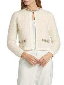Кардиган Madeline из смеси альпаки с декоративным узором Kobi Halperin, слоновая кость
