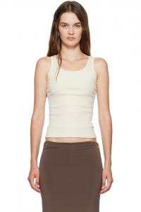 Футболка-майка с вышивкой Ma' Amiri, цвет alabaster