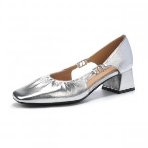 Женские туфли на высоком каблуке цвета экрю, золота, серебра Beijiani, Silver