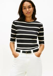 Футболка Tommy Hilfiger SLIM, Black Calico Stp/Multi-Coloured