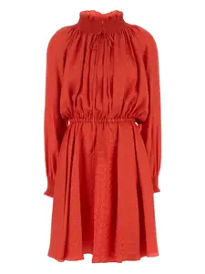 Платье мини со сборками FENDI, красный