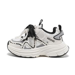 Легкие амортизирующие низкие повседневные кроссовки для детей ABC KIDS, белый/черный