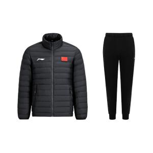 Повседневная спортивная одежда Li Ning, унисекс, set (черный top+черный bottom)