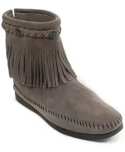 Женские высокие замшевые ботинки на молнии сзади Minnetonka, серый
