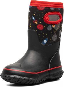 Детские водонепроницаемые резиновые сапоги BOGS Grasp - с утеплителем для зимы, снега и грязи, с удобными ручками для надевания для малышей, мальчиков и девочек, защита в любую погоду, черный