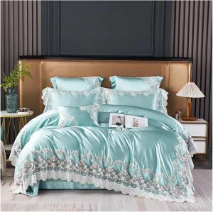 YUSIWOAL Французское свадебное постельное белье с кружевом из шелка и хлопка