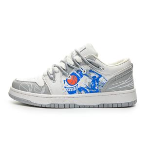 Кроссовки LAZY BONS Skateboarding Shoes Unisex Low-top, белый/серый