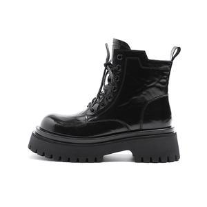 MIS. DANNY Короткие женские ботинки Martin 6 см с черной подкладкой из флиса, цвет Black Fleece-Lined