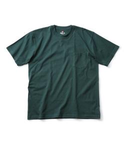 Футболка унисекс, однотонная, с карманом, плотная ткань HANES Beefy-T, темно-зеленый