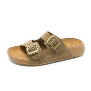 Женские сандалии с резиновой подошвой и противоскользящим покрытием AOKANG, Khaki