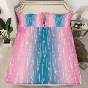 Erosebridal Комплект постельного белья Hot Pink and Blue для девочек, абстрактный пастельный градиент с геометрическими волнистыми полосами, Hot Pink Blue