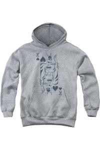 DC Comics Бэткард молодежная толстовка с капюшоном Gildan, Athletic Heather