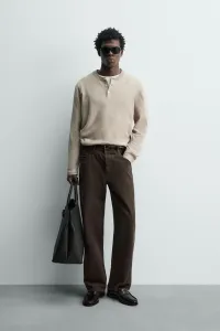 Zara Хлопковый джемпер "хенли"