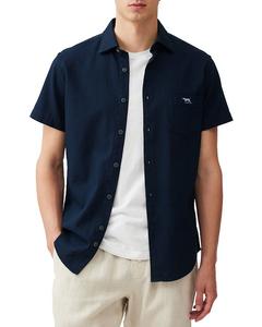 Воздушная облегающая рубашка с коротким рукавом Airtex Rodd & Gunn, синий