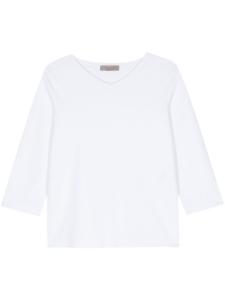 Джемпер в рубчик с V-образным вырезом D.Exterior, белый