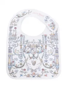 Нагрудник из органического хлопка с графичным принтом Atelier Choux, белый