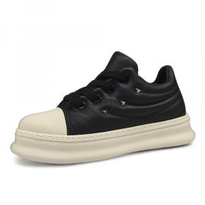 Мужские повседневные туфли с низким верхом, увеличивающие рост, износостойкие, дышащие и нескользящие Devanro, Black