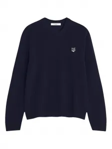 Шерстяной свитер Fox-head Maison Kitsuné, синий