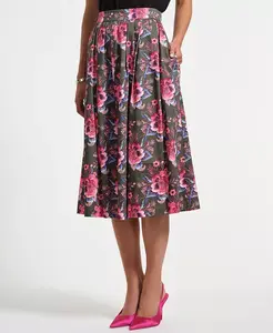 Женская атласная юбка миди длиной до пола Isaac Mizrahi, зеленый