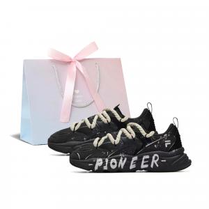 Мужские низкие повседневные кроссовки Mars 2 Large Letter с амортизацией, дышащие, увеличивающие рост FILA, черный