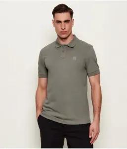 Поло Пассажир slim fit Boss Orange, оливково-зеленый