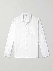 Рубашка из льна, окрашенная в готовом виде JAMES PERSE, белый