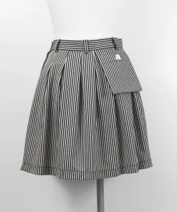 Юбка в полоску из смесовой хлопковой ткани со сборками Archivio, цвет Black X Kinari (219)