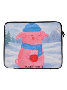 Mr. & Mrs. Panda Сумка для ноутбука с изображением свиньи, пьющей глинтвейн, белого цвета.