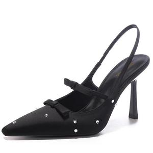 WECKER Туфли на высоком тонком каблуке женские, черные