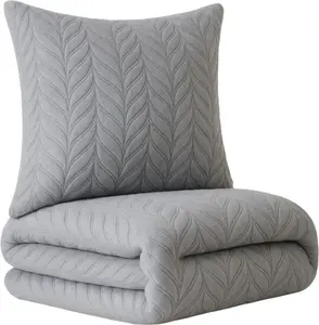 Постельное белье 135x200 см, серое, зимнее, плюшевое, дамасское, премиум-кашемир, тисненый узор, цветы, на молнии, очень теплое, пушистое leonado vicenti