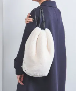 Двусторонний рюкзак из искусственного меха United Arrows, цвет Off White