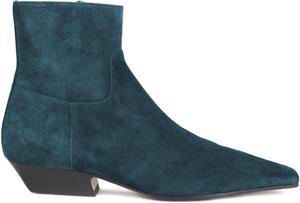 Женские ботильоны, квадратный носок, боковая молния, низкий каблук, стильная обувь в западном стиле для повседневного ношения и нарядных образов WINDBXYB, Blue