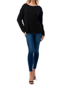 Эви топ с кружевом сзади и узлом черного цвета VaVa