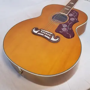 Акустическая электрогитара Epiphone Masterbilt J-200 из массива дерева, состаренная, натуральный блестящий лак