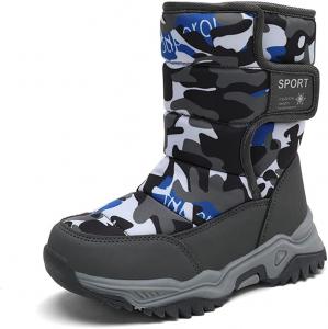 Детские водонепроницаемые ботинки ailishabroy для мальчиков и девочек, с искусственным мехом, ботильоны, унисекс, детские высокие кеды, Grey