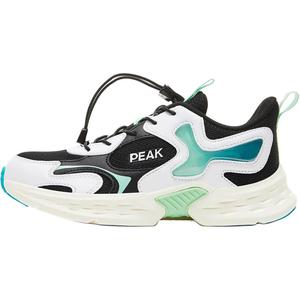 Износостойкие дышащие низкие детские кроссовки для бега PEAK, черный/белый