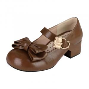BINGO DUCK Туфли Мэри Джейн на массивном каблуке, женские, коричневые