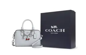 COACH Кожаная мини-сумка через плечо женская ледяной голубой
