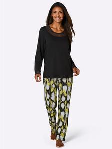 WITT WEIDEN Пижама с принтом в черно-салатовых тонах