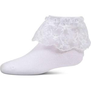 Детские носочки Baby girl с цветочным кружевом из хлопковой смеси Memoi, White
